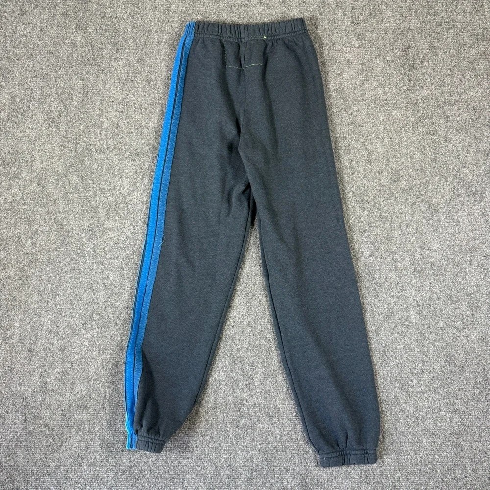 Aviator Nation 5 Stripe Sweatpants Charcoal Blue Youth Kid Size 10 Comfy Casual